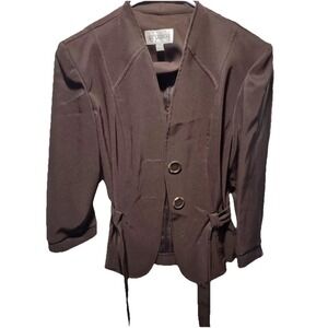 Studio I Blazer In‎ Brown With Belt Women's Size 10  D31